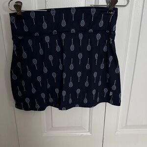 Navy Prince Tennis Racket Print Skirt